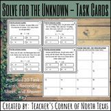 Solve for the Unknown Addend Math Center - Task Cards - TE