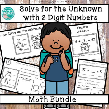 Solve for the Unknown with Two Digit Numbers Math Bundle | TpT