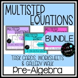 Solve for x | multistep equations | Bundle | Self-checking