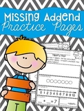 Solve it:  Missing Addends Practice Sheets