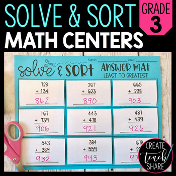 Preview of Solve & Sort Math Centers - 3rd Grade