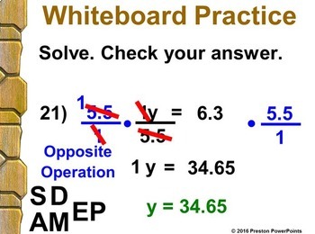 simple equations powerpoint presentation