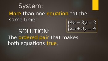 Preview of Solve system by elimination, multiply both equations -Powerpoint (w/ free video)