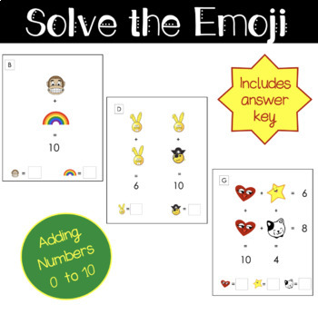 Preview of Solve the Emoji - Math Logic Puzzles - Addition (gifted/enrichment)