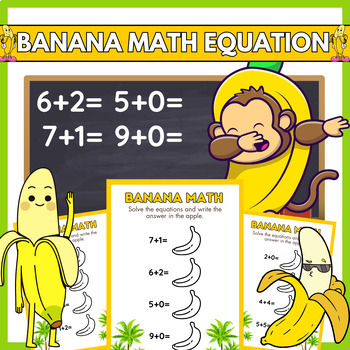 Preview of Solve the Equations Banana Math Activity Book