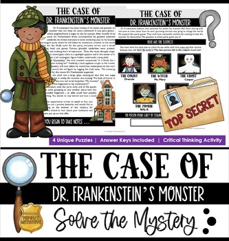 Preview of Solve the Mystery: The Case of Dr. Frankenstein's Monster | Mini Escape Room