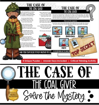 Preview of Solve the Mystery: The Case of the Coal Giver | Mini Escape Room (Christmas)