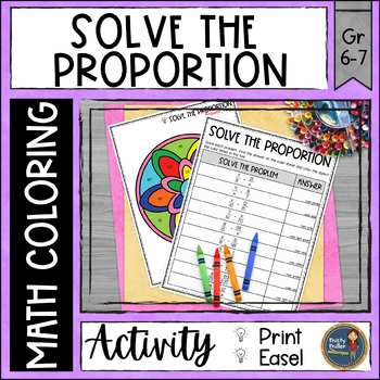 Preview of Solve the Proportions Math Color by Number