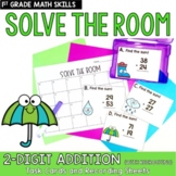 2 Digit Addition Task Cards First Grade Solve the Room Mat