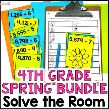 Preview of Solve the Room BUNDLE - 4th Grade Spring Math Games- 10 Math Centers