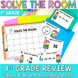 1st Grade Math Review Math Center Task Cards Solve the Room