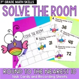Round to the Nearest 10 Math Task Cards First Grade Solve 