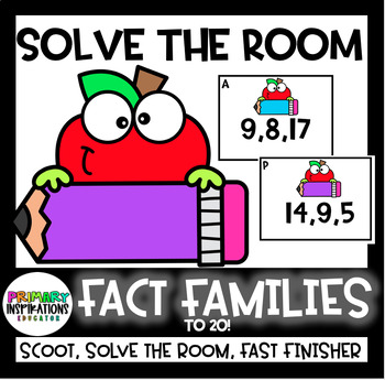 Preview of Solve the Room, Scoot, Task Cards: Fact Families 
