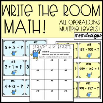 Preview of Solve the Room / Write the Room: Addition, Subtraction, Multiplication, Division