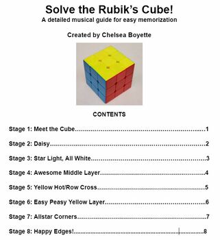Preview of Rubik's Cube Booklet (with songs for memorization)