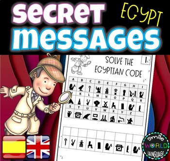 Preview of Solve the code Egyptian secret message Egypt hieroglyphs Mensaje secreto Egipto