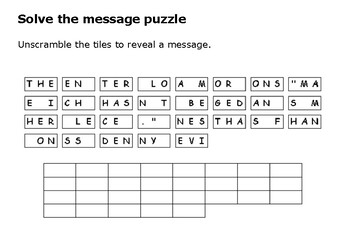 Solve the message puzzle about the Loch Ness Monster by Steven s Social