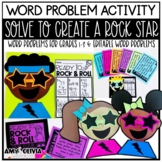 Solve to Create a Rockstar Craft & Word Problems 1st, 2nd,