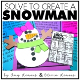 Solve to Create a Snowman Word Problem - Winter Math for 1