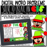 Solve to Create Christmas Digital Math Activity & Elf Word