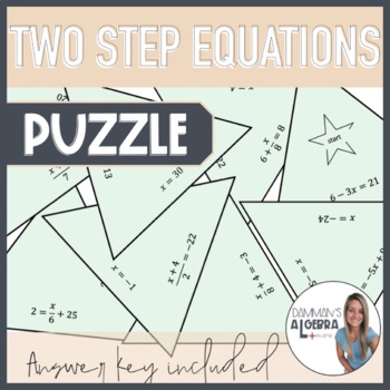 Preview of Solve two step equations Triangle Pyramid Puzzle