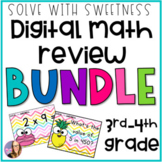 Digital Math Review BUNDLE for 3rd and 4th Grade