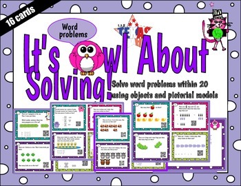 Preview of First grade solve word problems within 20 QR task cards - Tek 1.3B or CC 1.OAB.3