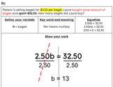 Solving 1 Step Equation Word Problems-Scaffolded.