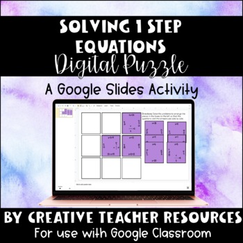 Preview of Solving 1 Step Equations DIGITAL Puzzle |Distance Learning