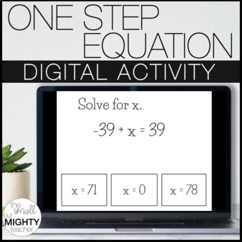 Preview of 1 Step Equations Digital Activity