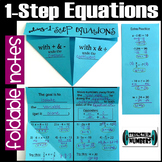 Solving 1-Step Equations Foldable Notes Interactive Notebook