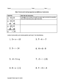 Solving 1-Step Equations by Adding & Subtracting with Example