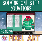Solving 1 Step Equations Christmas Math Pixel Art Winter A