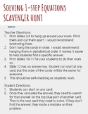 Solving 1-Step Equations with All Positive Numbers Scavenger Hunt