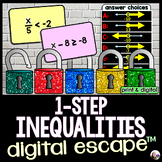 Solving 1-Step Inequalities Digital Math Escape Room Activity
