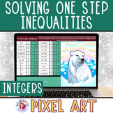 Solving 1 Step Inequalities Christmas Math Winter Pixel Ar