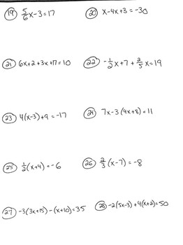 Solving 1 and 2-Step Equations with Integers and Rational Numbers Study ...