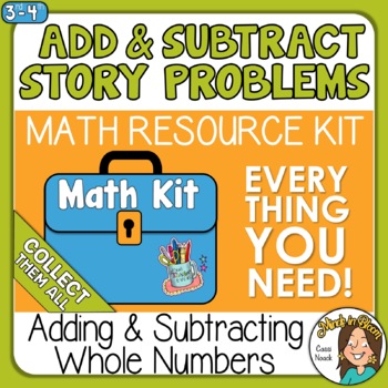 Preview of Solving 1 and 2 Step Story Problems Addition Subtraction  Math Kit