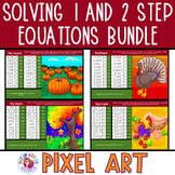 Solving 1 and 2 Step Equations Thanksgiving Fall Math Pixe