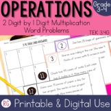 2 Digit by 1 Digit Multiplication Word Problem Activities 