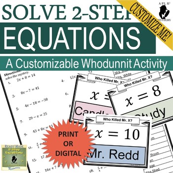 Preview of Solving 2-Step Equations CUSTOMIZABLE Scavenger Hunt + DIGITAL