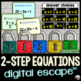 Solving 2-Step Equations Digital Math Escape Room Activity