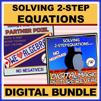 Preview of Solving 2-Step Equations (NO NEGATIVES) SELF-CHECKING DIGITAL BUNDLE