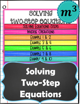 Preview of Solving  2 Step Equations NOTES & QUIZ (Google)  (Distance Learning)