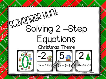Preview of Solving 2-Step Equations - Scavenger Hunt- Christmas Theme