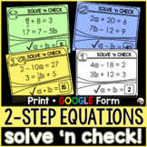 Solving 2-Step Equations Solve 'n Check! Math Tasks - prin