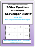 Solving Equations with Integers Scavenger Hunt 7EE & 7NS