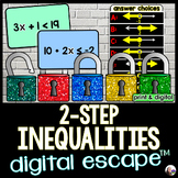 Solving 2-Step Inequalities Digital Math Escape Room