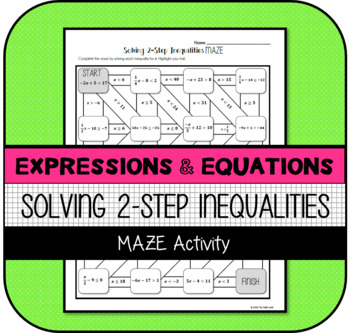 Preview of Solving 2-Step Inequalities MAZE Activity