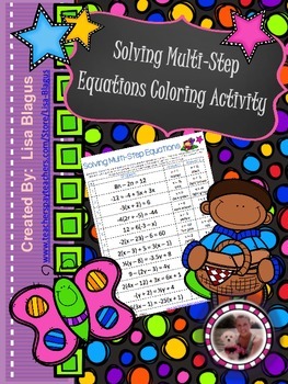 Preview of Solving 2 Step or Multi-Step Equations Coloring Activity
